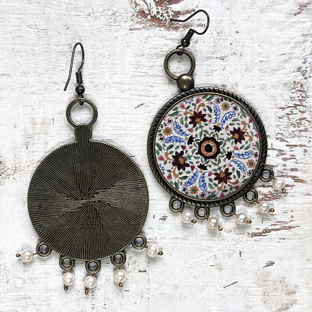 Amer Fort Ganesh Pol Medallion Metal Earrings