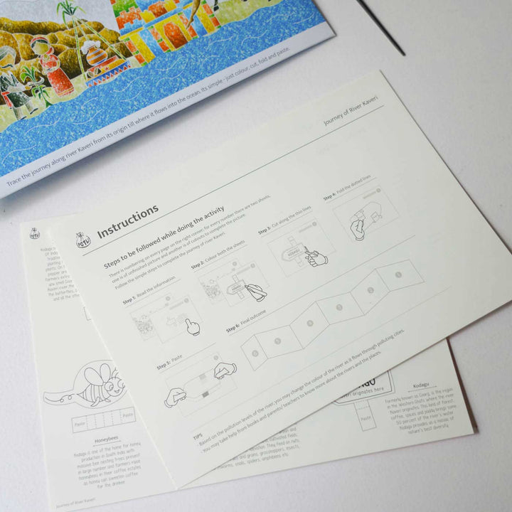 Yamuna Rivers of India DIY Kit | 11 Coloring Templates, 1 Map Of India And Instruction Sheet