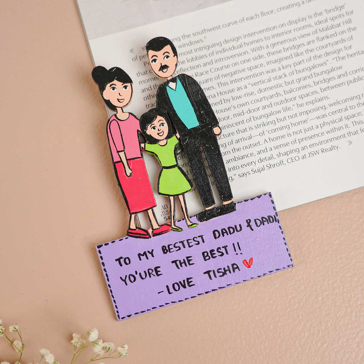 Personalized Family Theme MDF Wood Fridge Magnet