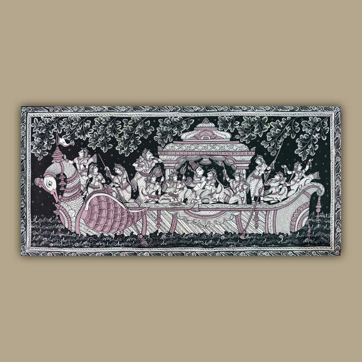 18 X 40 Inch | Handmade Canvas Naukavihaar Painting