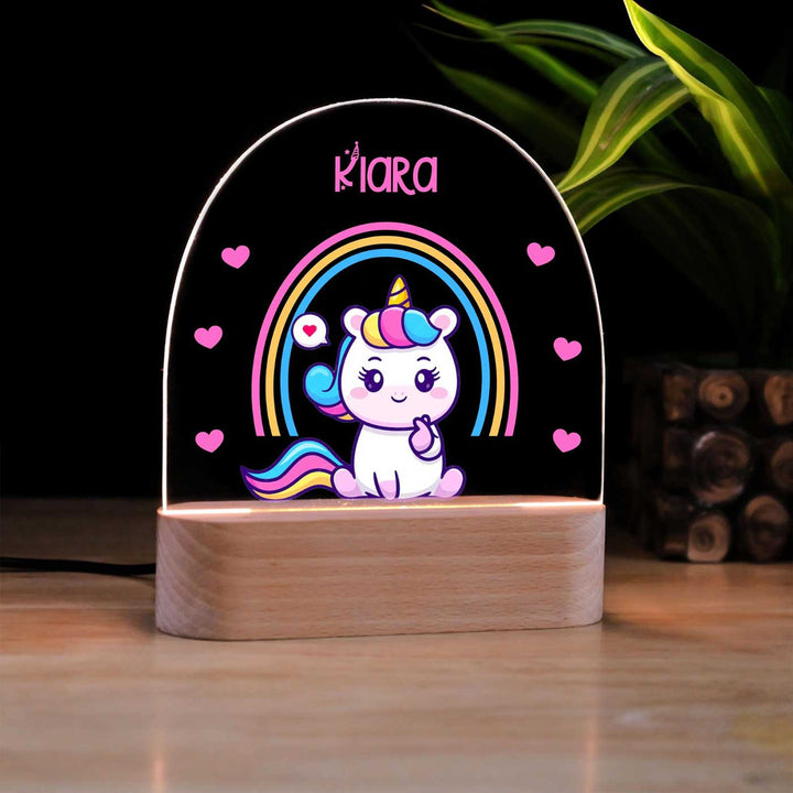 Personalized Unicorn Theme Acrylic LED Table Lamp For Kids