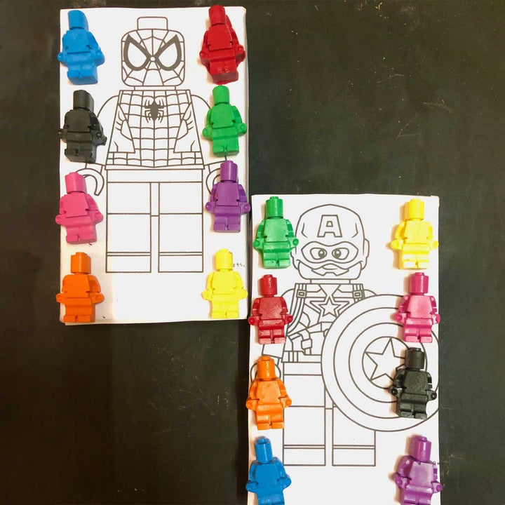 Handmade Non-Toxic Lego Man Crayons | Set Of 8