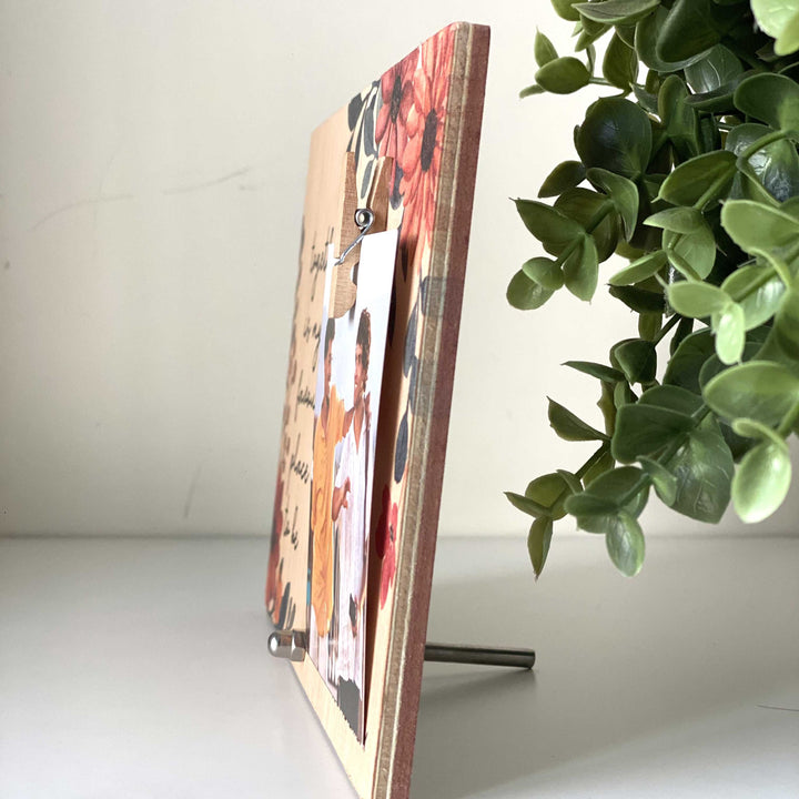 Photo Personalized Flower Theme Wooden Decorative Plaque
