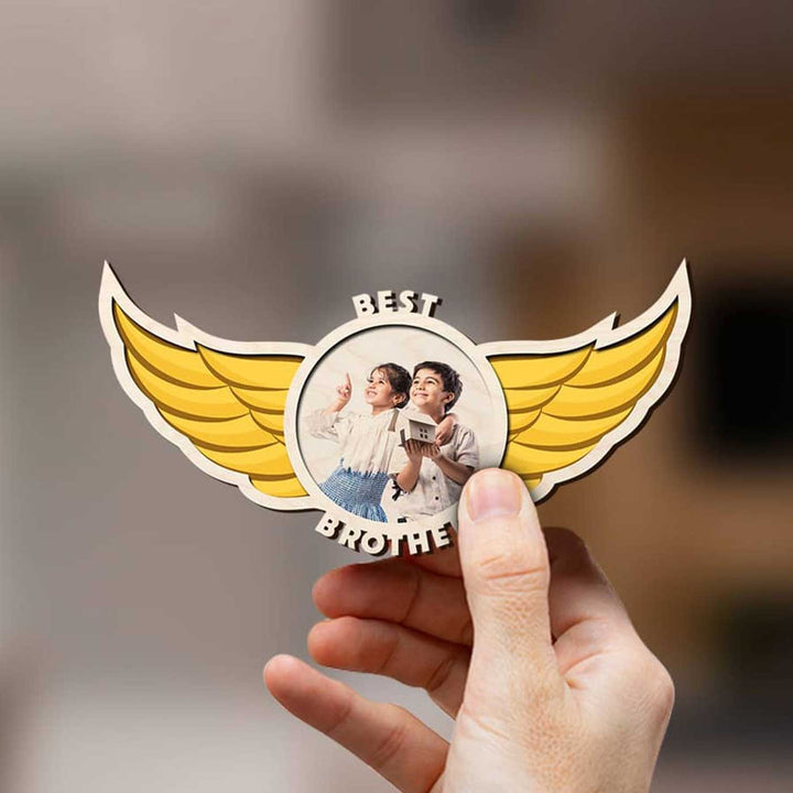 Photo Personalized Printed "Best Brother" Wooden Fridge Magnet