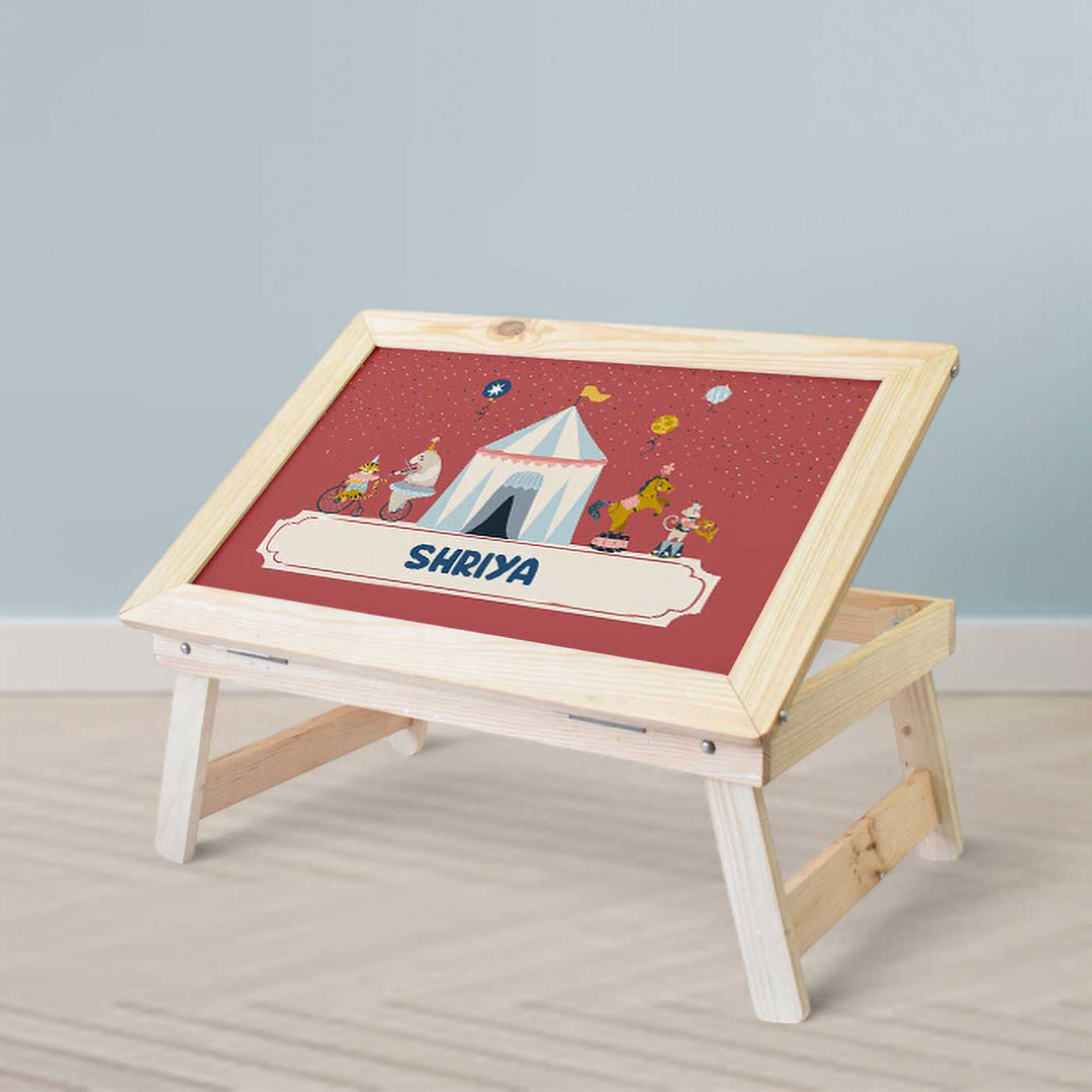 Personalized Animal Circus Theme Wooden Foldable Desk