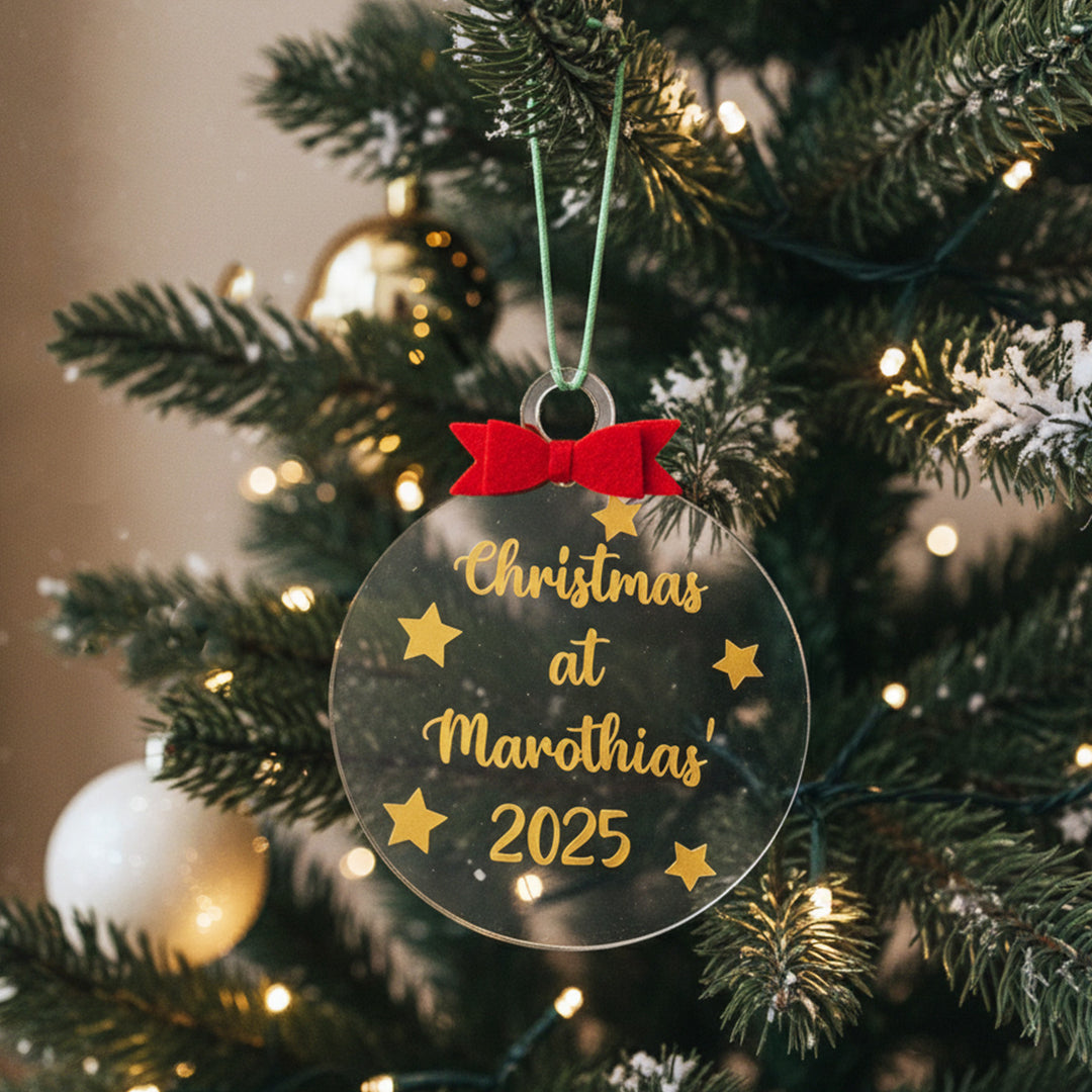 Personalized Round Acrylic Ornament For Christmas Tree Decoration