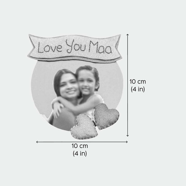 Photo Personalized Handmade Round Heart Theme Felt Fridge Magnet