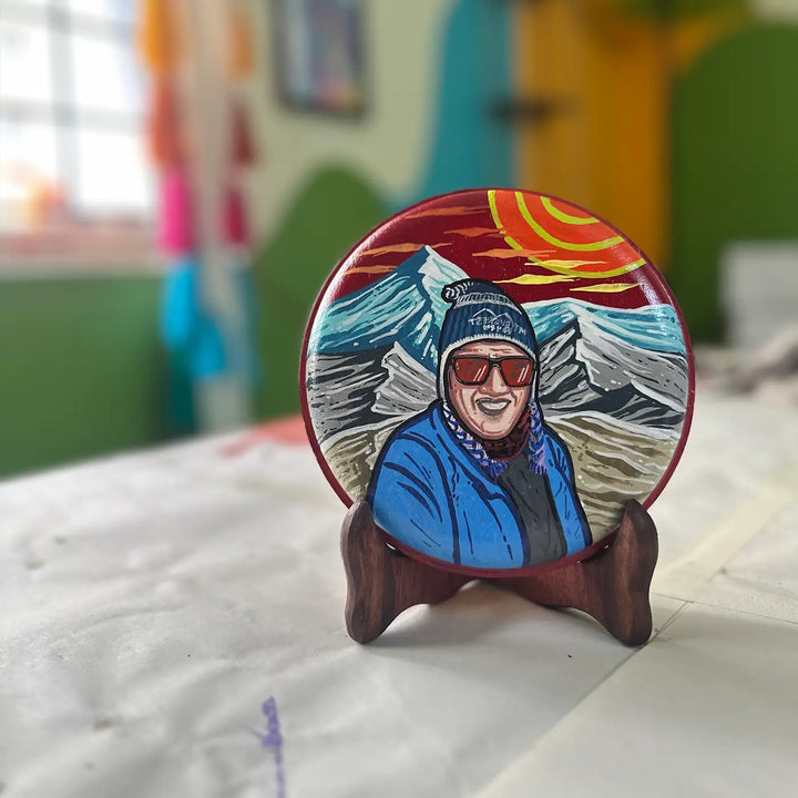 Photo Personalized Hand-Painted Pop Art Illustrated Caricature Rakhi Hamper | Includes 1 Wall Plate, 1 Rakhi