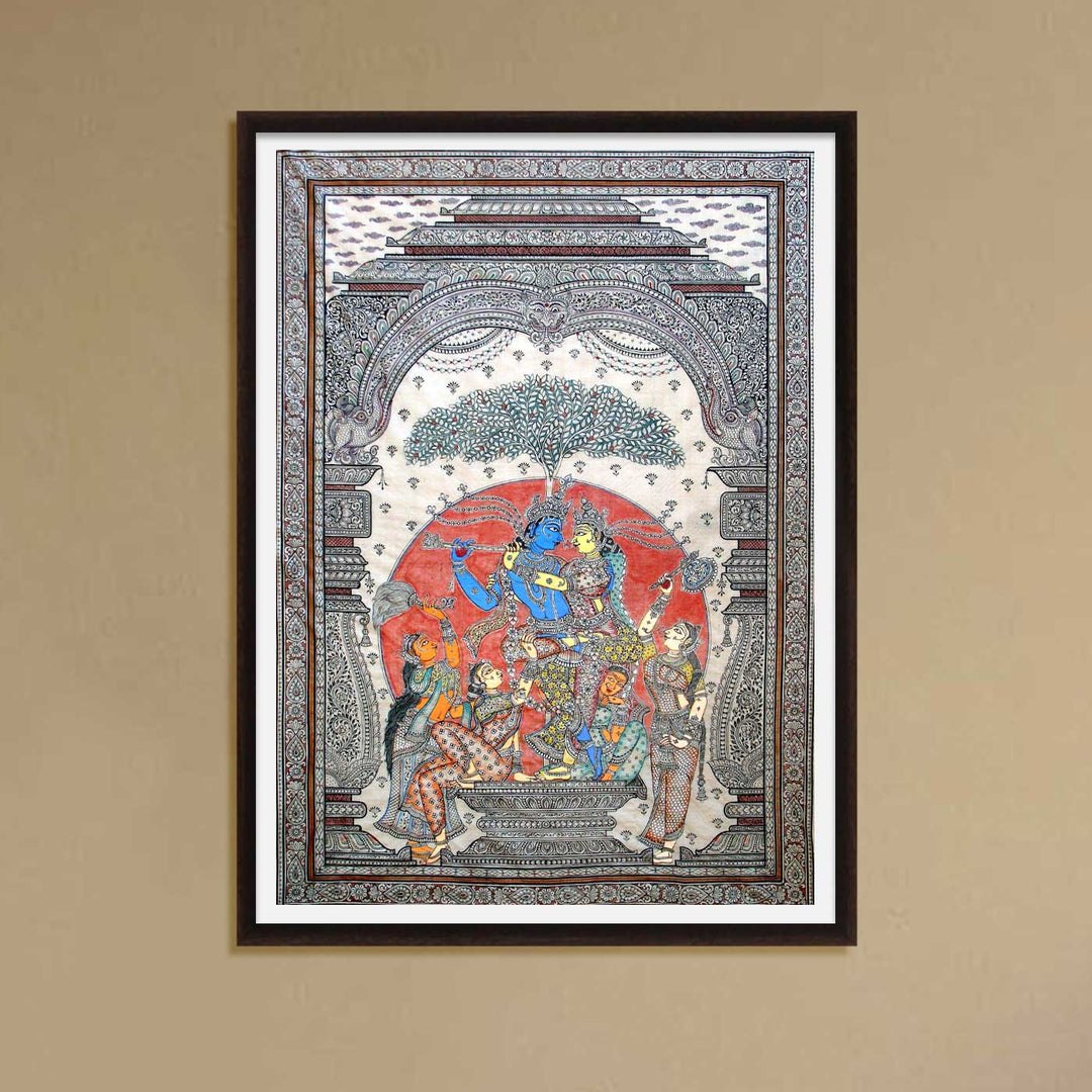 48 X 36 Inch | Handmade Silk Jugalraas Painting