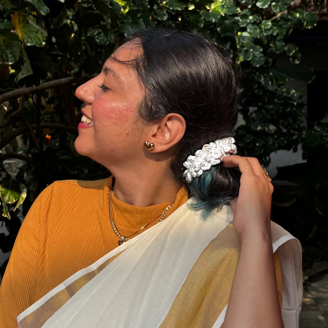 Handmade Crochet Gajra Cotton Hair Tie