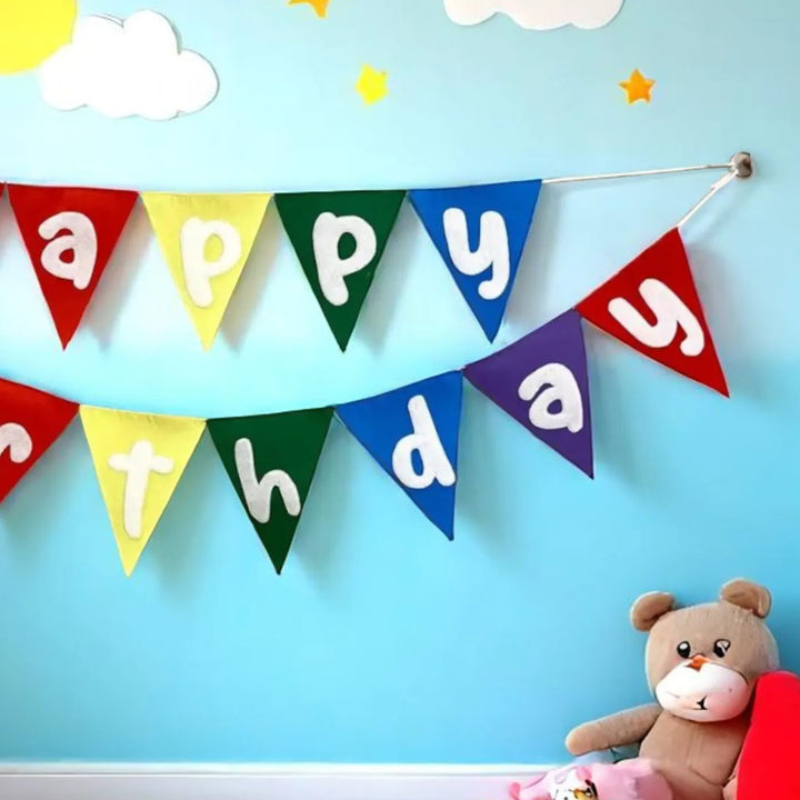 Handmade Pennant Design Felt Happy Birthday Bunting
