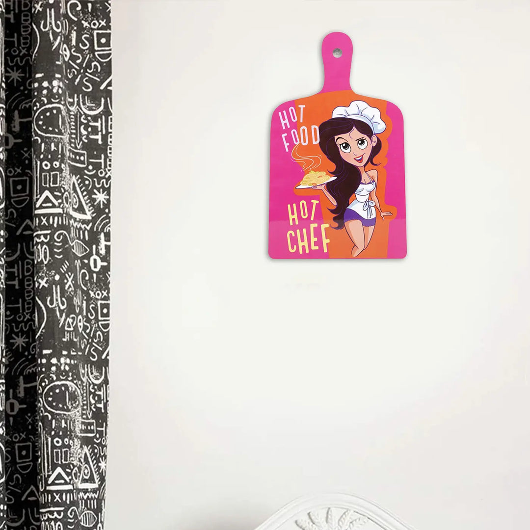 Printed Hot Chef Hot Food Theme MDF Wood Wall Decor
