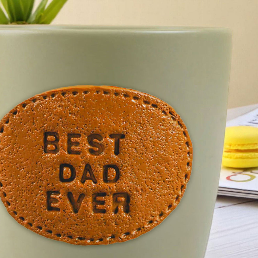 Personalized Hand-Painted Polymer Clay Best Dad Ever Theme Ceramic Mug