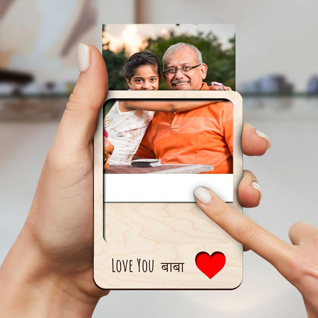 Photo Personalized Printed Grand Parents & Grand Children Wooden Fridge Magnet