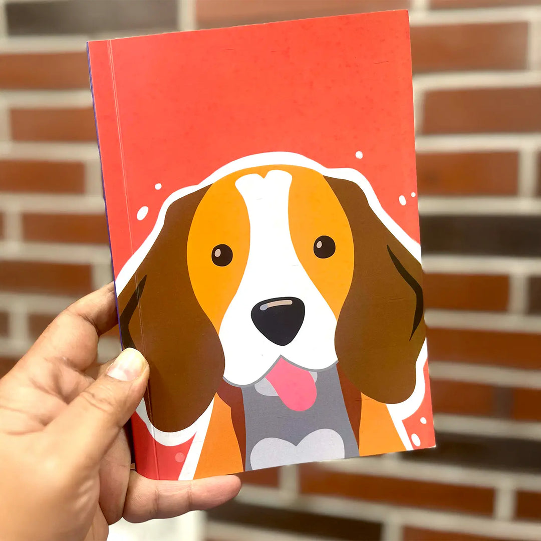Printed Beagle Theme Ruled Notebook | A5 | 50 Pages