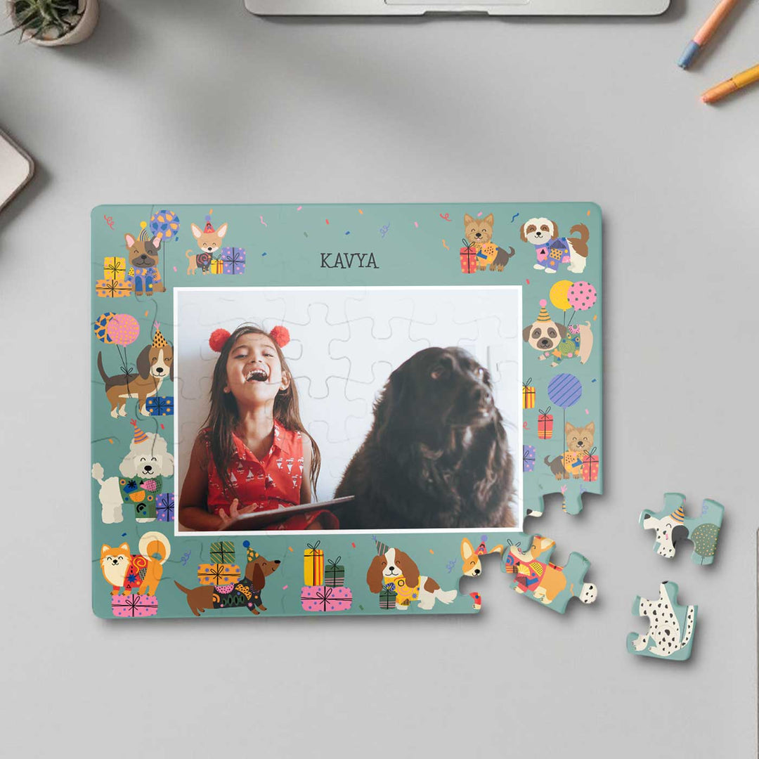 Photo Personalized Paw Party Theme Acrylic Puzzle
