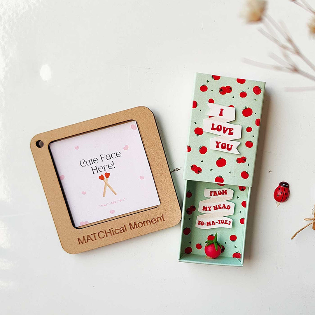 2 Pc | Photo Personalized Frame Magnet & Quirky Love Mini Love Box Magnet | Valentine’s Gifting