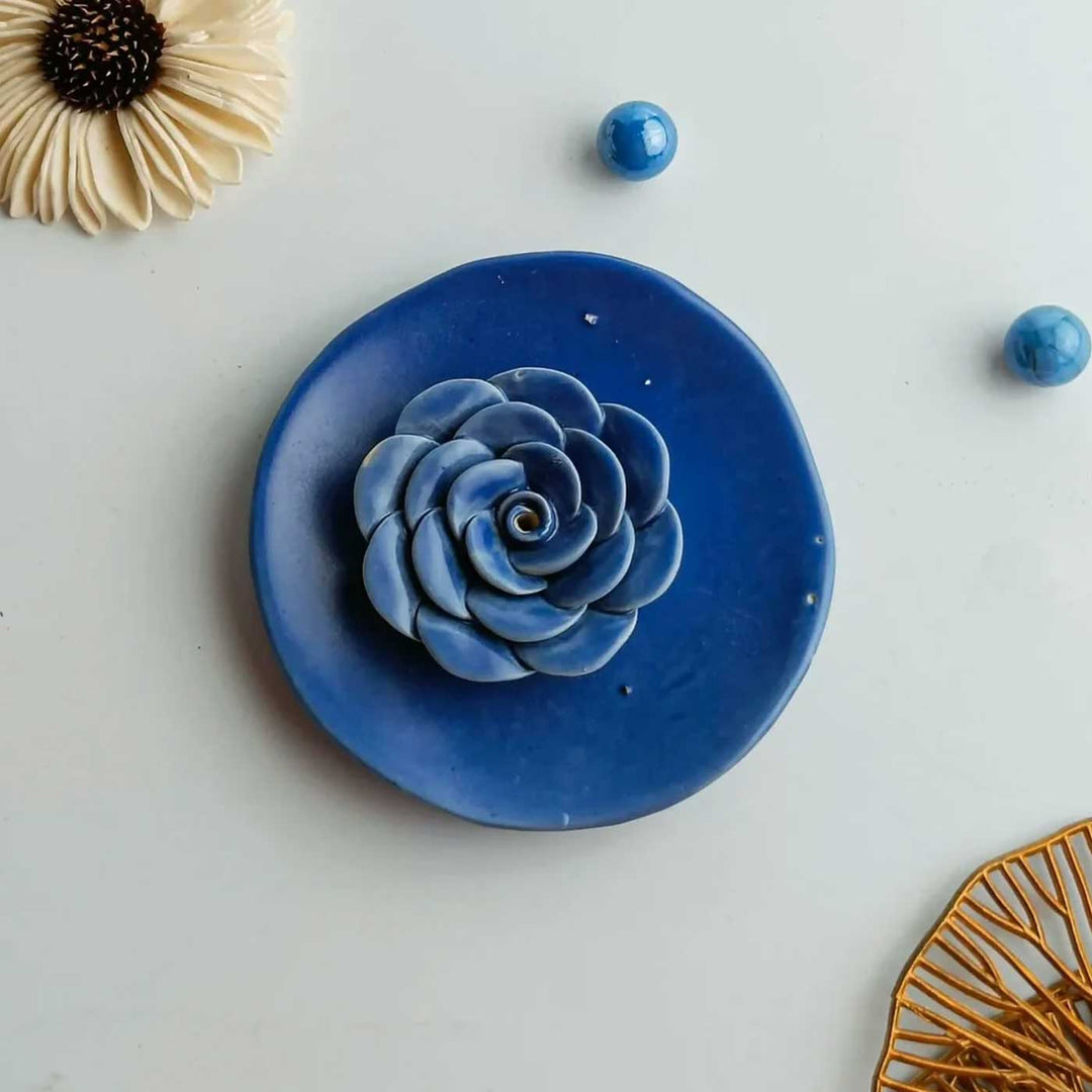 Handmade Floret Design Ceramic Incense Stick Holder