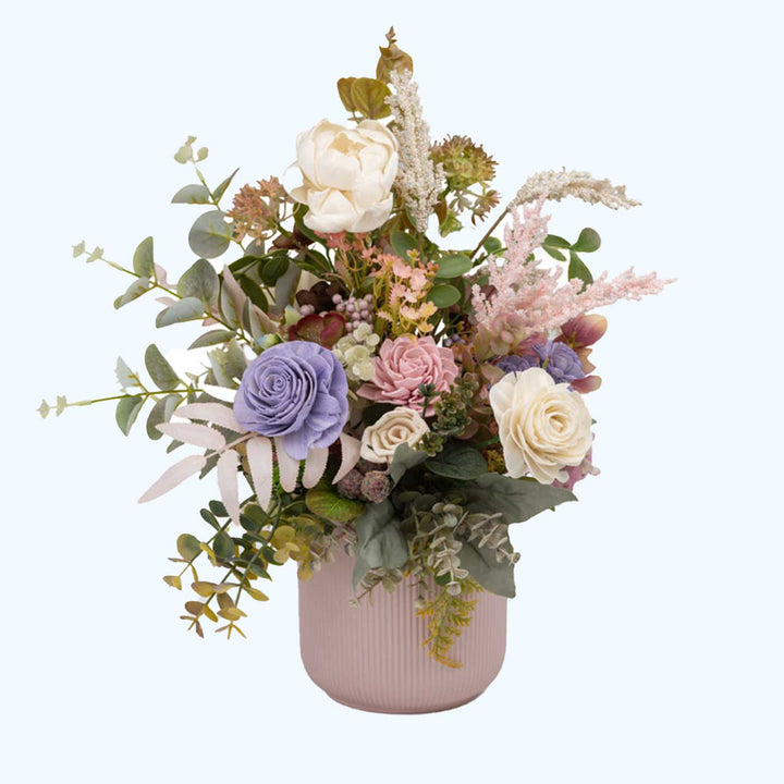 Handmade Blooming Ikea Shola Flower Centerpiece With Ceramic Vase