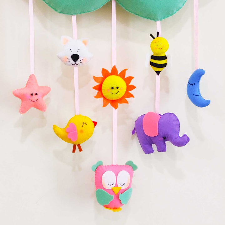 Personalized Handmade Cloud & Butterfly Theme Felt Kids Name Plate