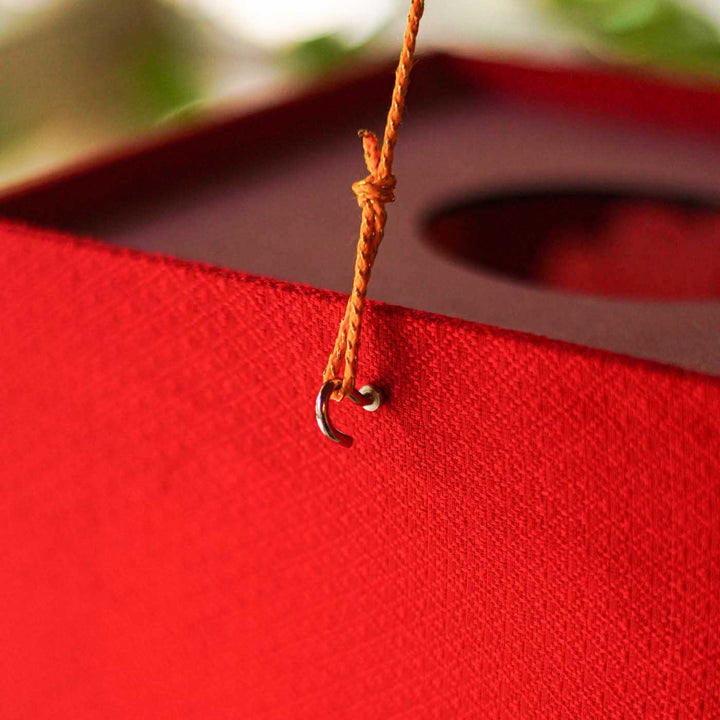 Handcrafted Traditional Foldable Pink Fabric Khun Akashkandil / Lantern With Drop Tassel For Festive Decor