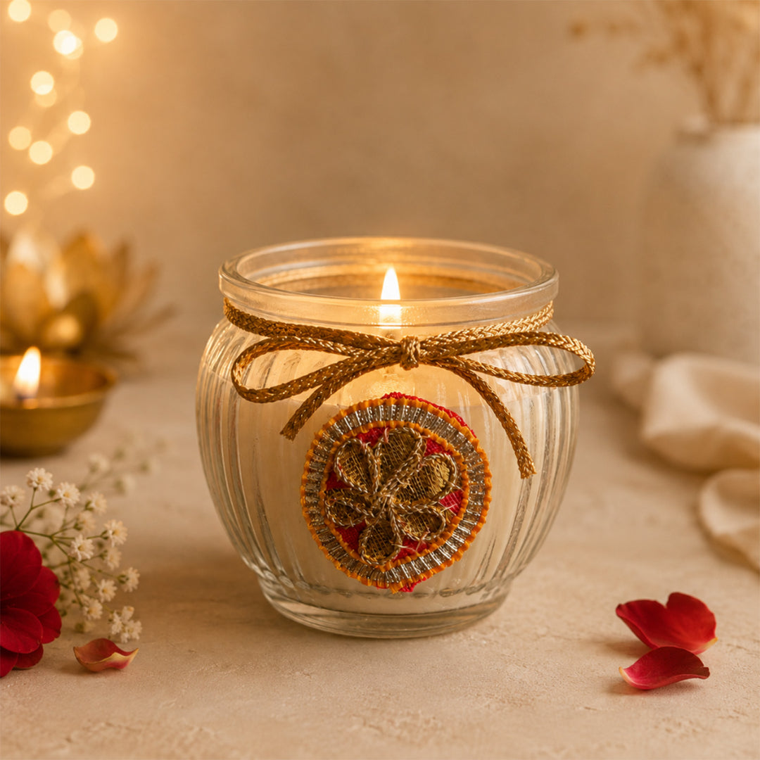 Festive Chai & Glow Green Diwali Gift Hamper With Set Of 2 Mugs And Matka Soy Wax Candle For Festive Gifting
