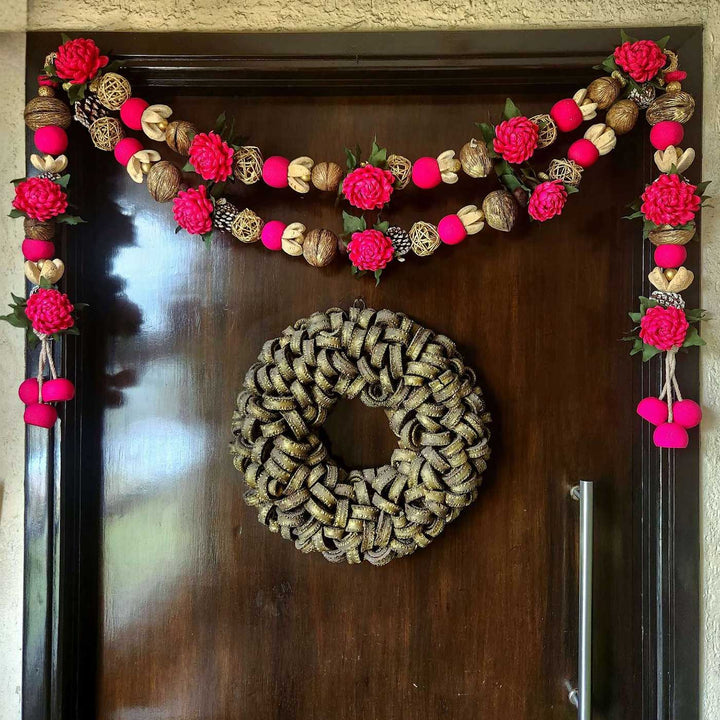 47 In | Handmade Grand Abundance Vaastu Red Toran And Latkan