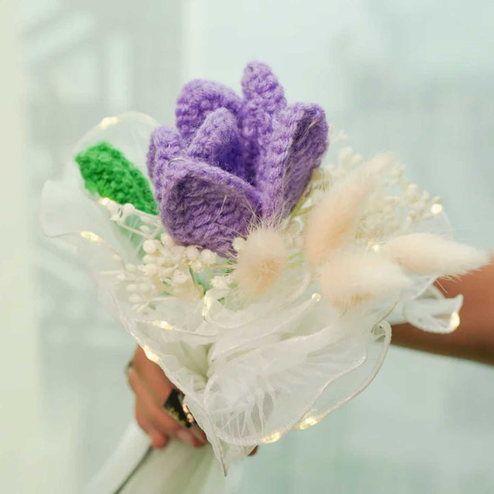 Handmade Crochet Lilic Petal Flower Bouquet