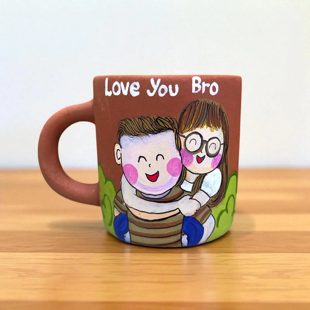 Photo Personalized Hand-Painted Terracotta Mug For Siblings