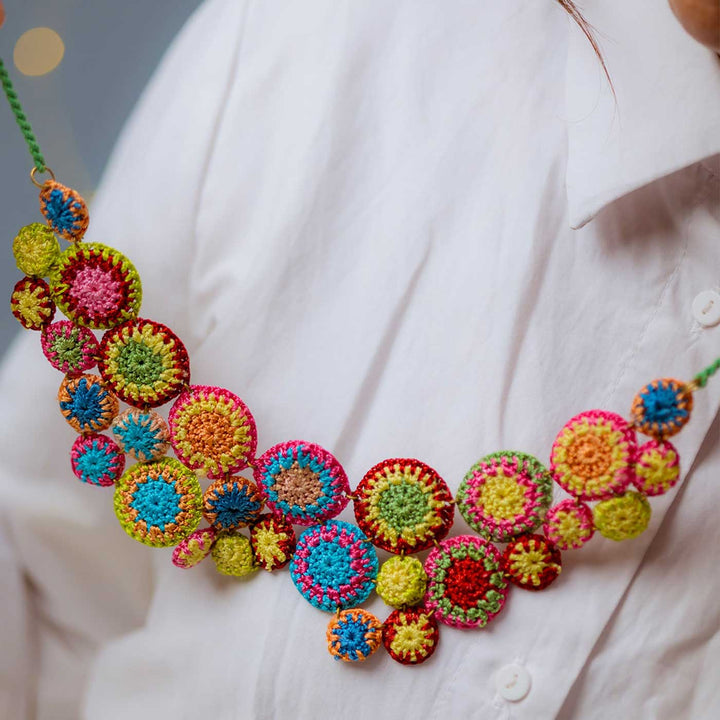 Handmade Crochet Multicolor Kai Necklace