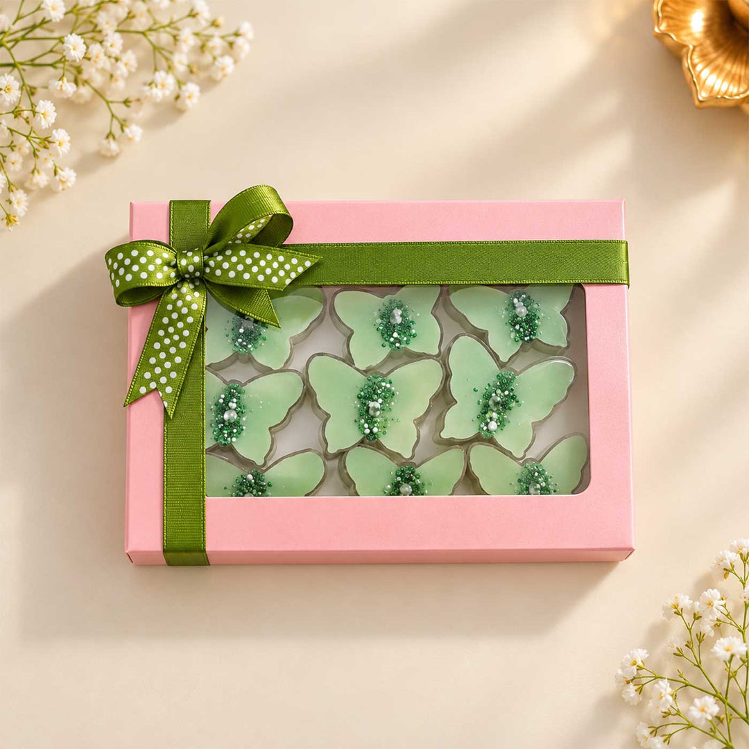 8 pc | Handmade Butterfly Bliss Lemongrass Scented Soy Wax Tealight Candle