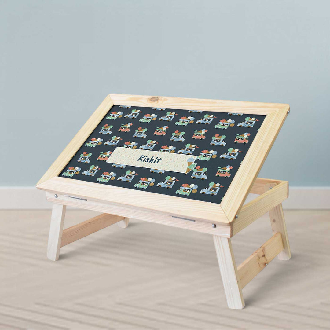 Personalized Ice Cream Fun Theme Wooden Foldable Desk