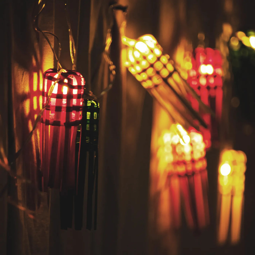 Multicoloured Frill Eco-Friendly Handmade Woven Bamboo Fairy Light | 3 meters