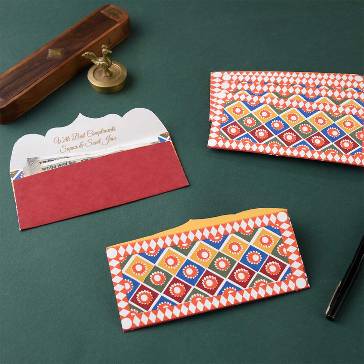 Personalized Handmade Banjara Paper Envelopes | Set Of 30