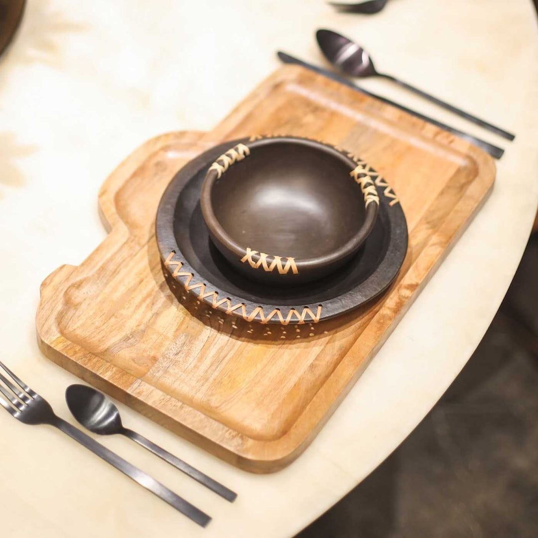 Handmade Picture Perfect Wooden Dinner Set | Set Of 3