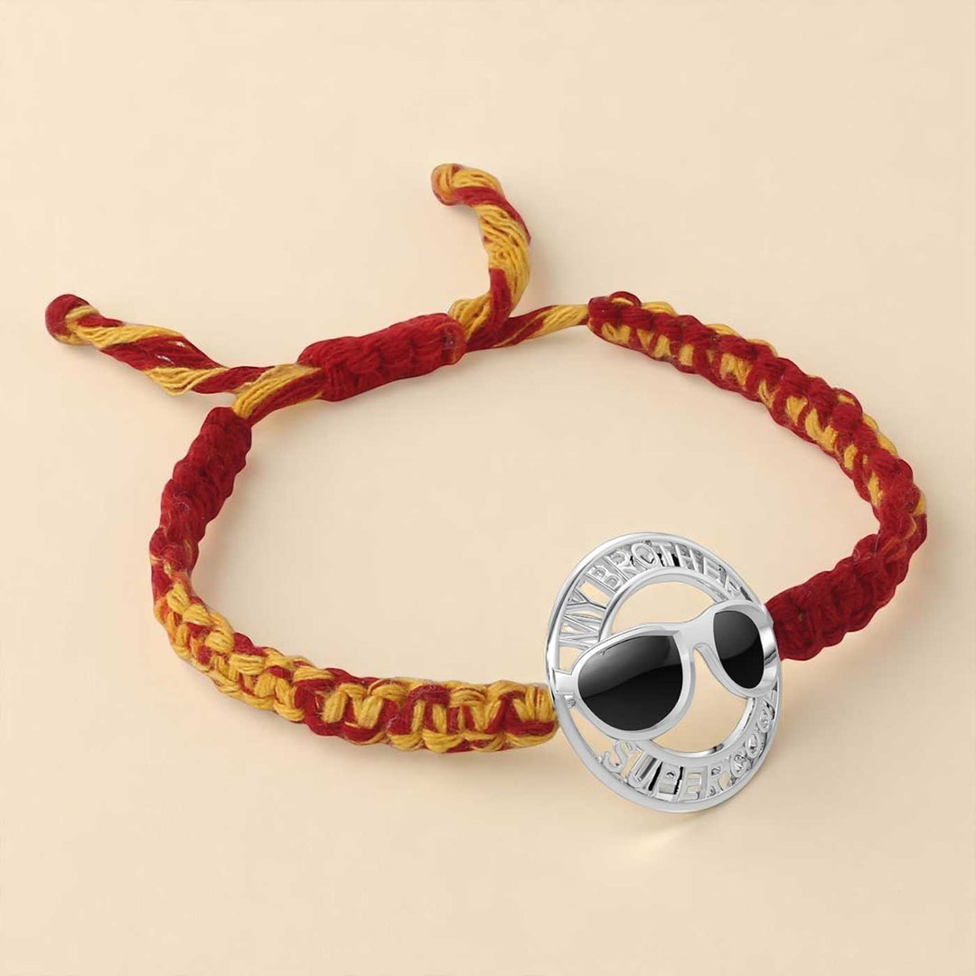 Handmade Super Cool Design Silver Rakhi For Brother - Side View Showing Depth