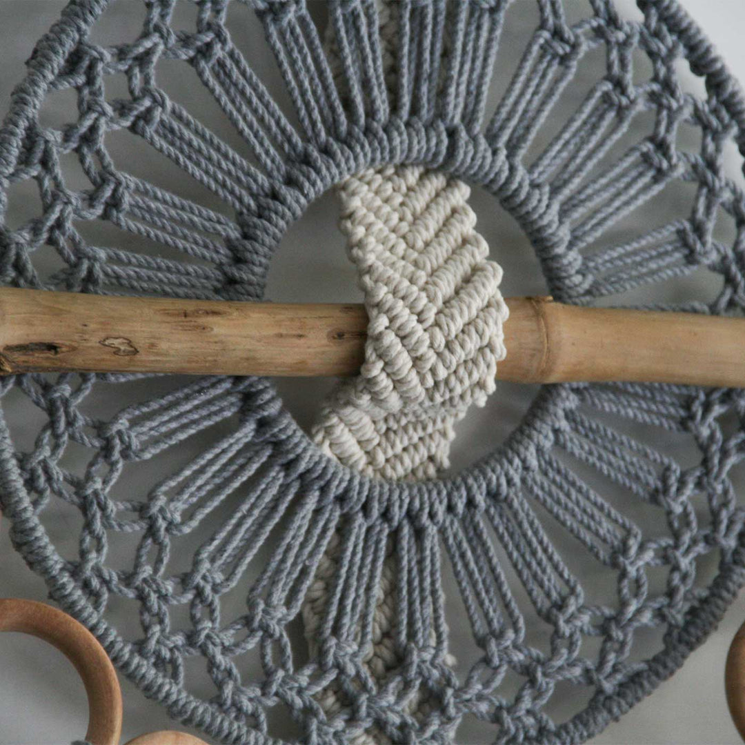 Handmade Grey Macrame Artistic Wall Decor