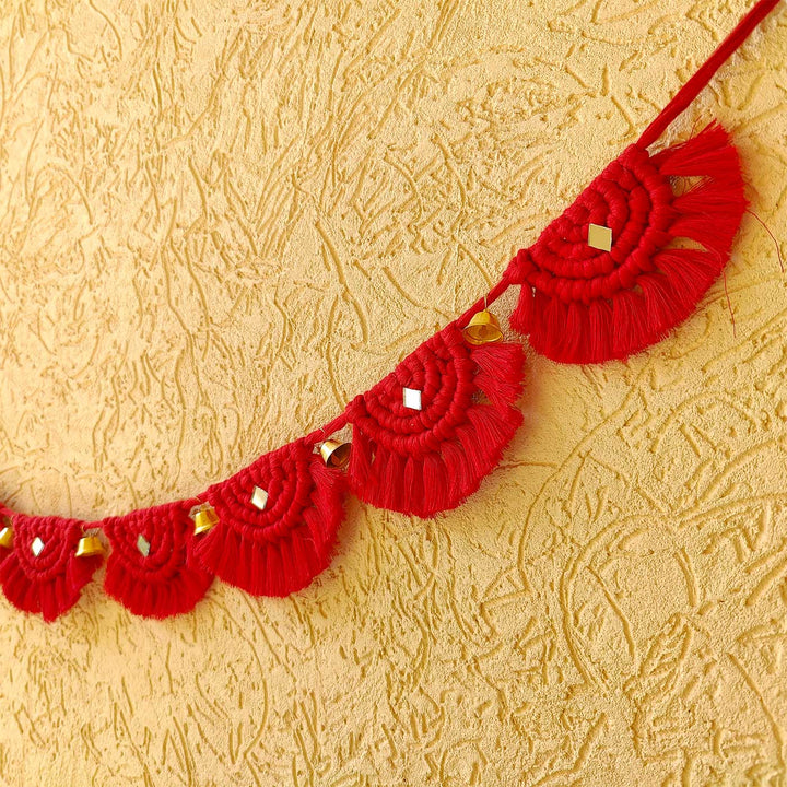40 In | Handmade Macrame Sanskrit Design Cotton Toran