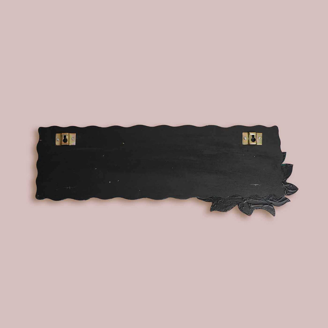 Personalized Lotus Theme Mdf Wood Name Plate - Back View with Mounting Hardware