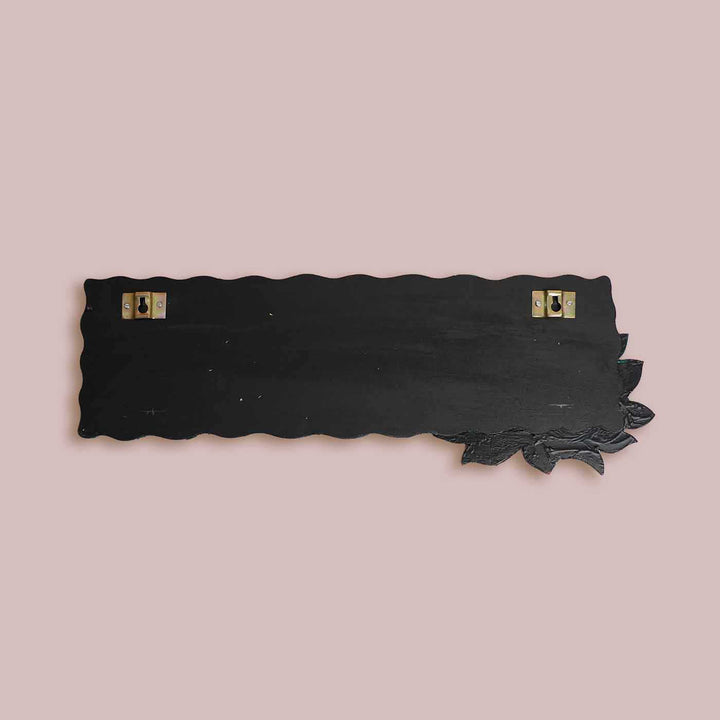 Personalized Lotus Theme Mdf Wood Name Plate - Back View with Mounting Hardware