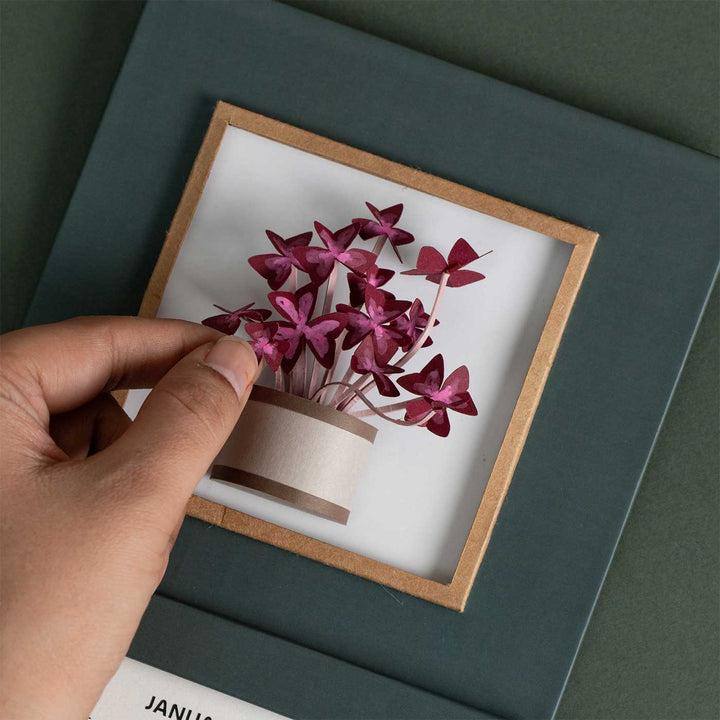 Handmade 3D Oxalis Plant 2026 Desk Calendar
