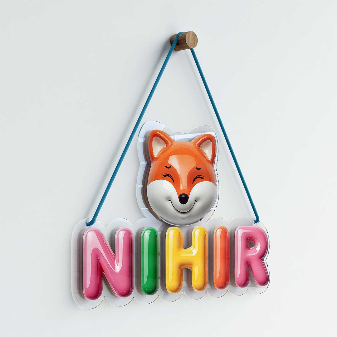Personalized Acrylic Ceramic Look Animals Name Hanging