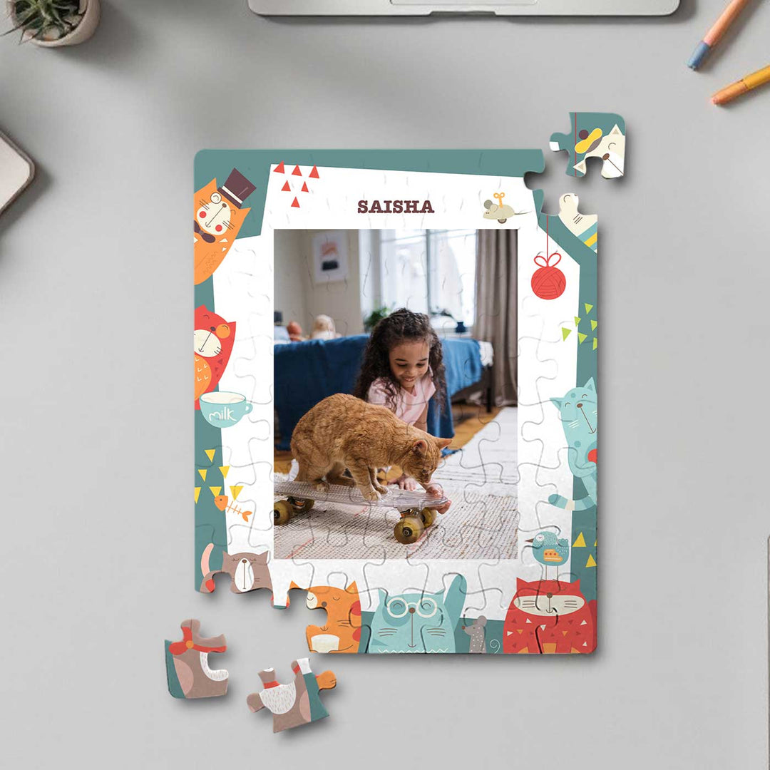 Photo Personalized Kitty Cat Theme Acrylic Puzzle