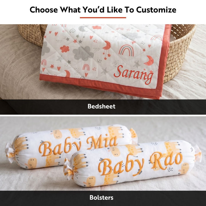 Personalized Superbaby Organic Cotton Newborn Bedding Cot Set | 0-4 Years