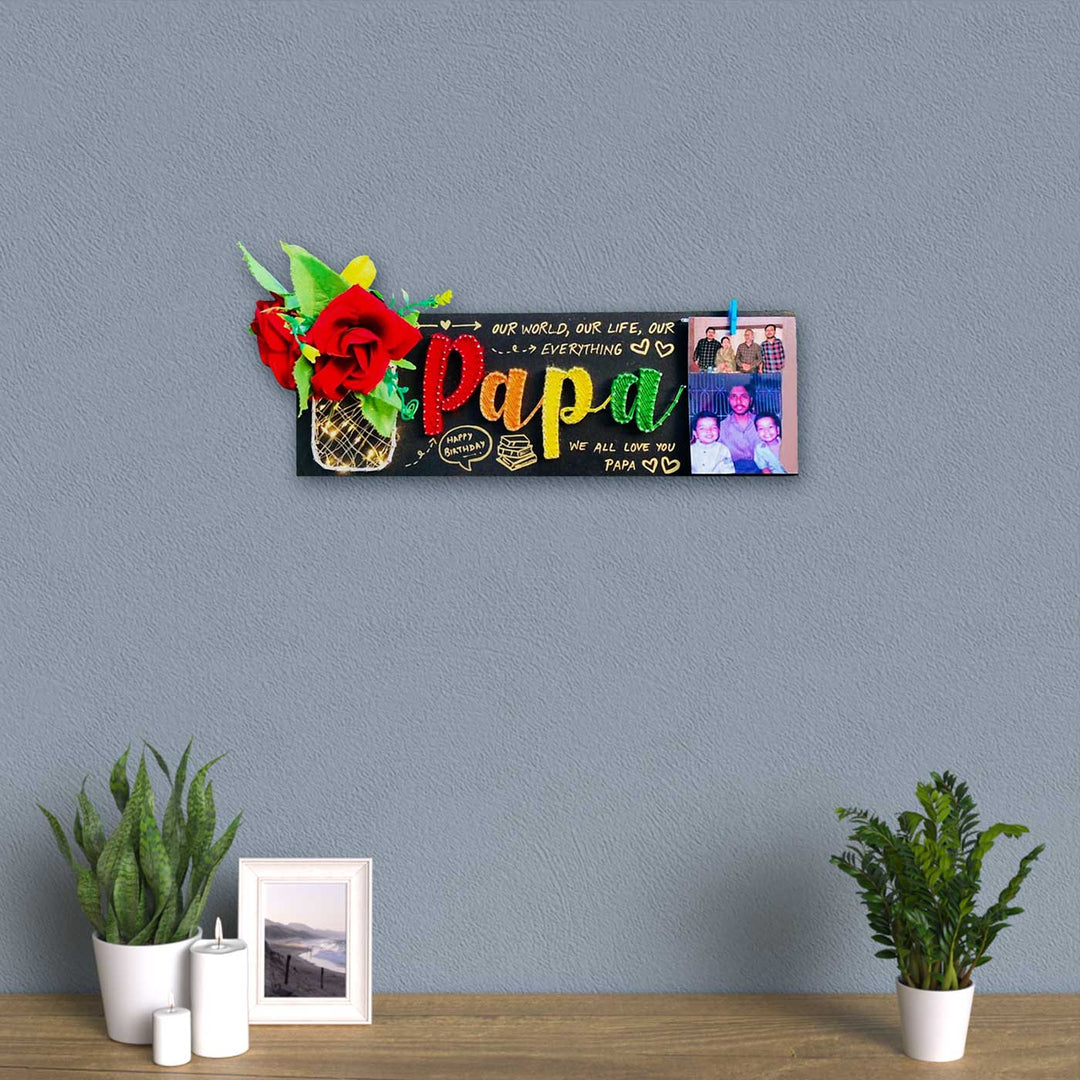Photo Personalized Handmade String Art Mason Jar Theme Wooden Decorative Plaque For Fathers