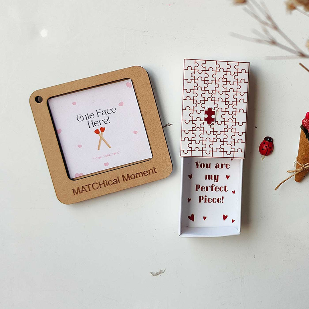 2 Pc | Photo Personalized Frame Magnet & Perfect Piece Mini Love Box Magnet | Valentine’s Gifting
