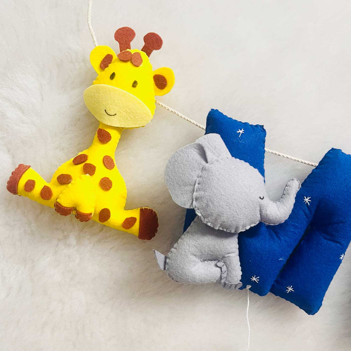 Handcrafted Personalized Animal Kingdom Bunting For Kids - Hanging Nursery Decor Arrangement