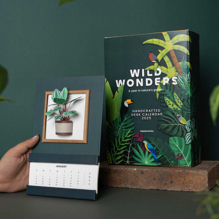 Handmade 3D Watermelon Peperomia Plant 2026 Desk Calendar