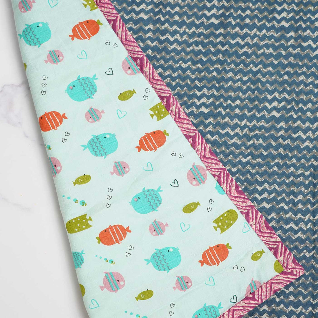 Personalized Whale Theme Cotton Quilt For Kids