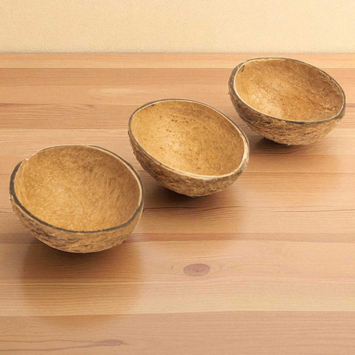 Eco-Friendly Handmade Oval Raw Coconut Shell Bowl | Set Of 15